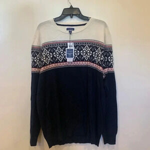 Mens Club Room Merino Wool Blend Novelty Sweater XL NWT -B3